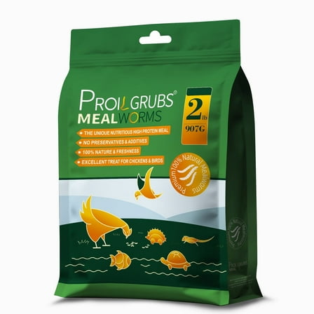 PROILGRUBS Dried Mealworms, 2 lbs - High Protein Poultry Feed for Birds and Chickens