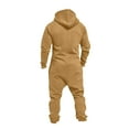 thumbnail image 5 of Men's Hooded Jumpsuit Zip Up Pajamas Playsuit Jogger Sweatsuit Overall Romper, Fleece-Lined for Winter Lounge and Comfortable Sleepwear,Khaki,3XL, 5 of 7