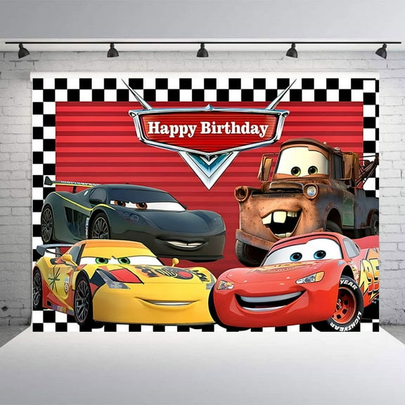 Car Birthday 5x3ft Backdrops Boy Car Racing Birthday Party Photography Background Kids Birthday Party Banner Photobooth Studio Props