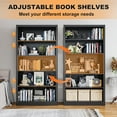 thumbnail image 5 of 66" Tall Metal Bookcase, 5 Shelf Black Bookcase with Adjustable Shelves, Large Bookshelves and Bookcases, Modern Book Shelf Storage Organizer for Living Room, Home Office, Library (Black), 5 of 7