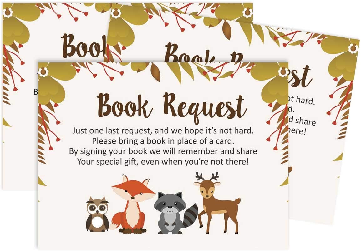 Inkdotpot 30 Books For Baby Shower Request Cards Bring A Book Instead Of A Card Jungle Animals Gender Neutral Baby Shower Invitations Inserts Games