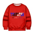 thumbnail image 1 of Hauts pour Enfants Trapstar Chandails à Col Rond à Manches Longues Chandails Graphiques Amples Trapstar Chandails à Enfiler de Rue Hip-hop Chandails pour Garçons Filles (Rouge, 110), 1 of 3