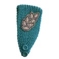 thumbnail image 4 of Crochet Headbands Winter Leaves Pattern with Rhinestones Elastic Head Protector Wide Warm Chunky Hair Accessories for Girls Post Green, 4 of 8