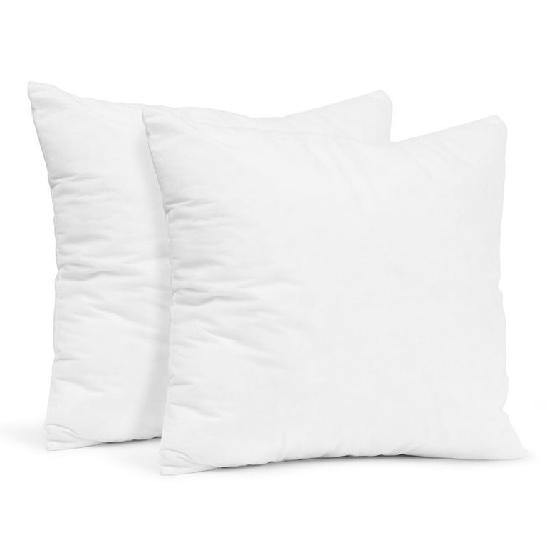 APSMILE 16x16 Goose Down Feather Throw Pillow Inserts 2 Pack - Premium Soft  Cotton Euro Square Decorative Pillow Core Set for Bed, Sofa, Couch, Ivory  White 