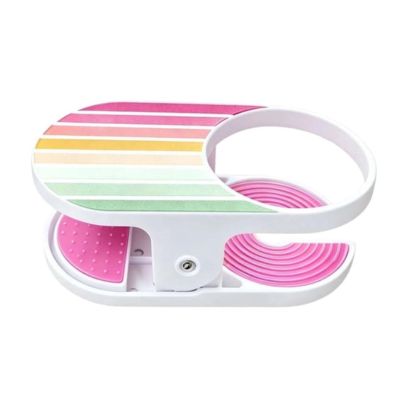 Clip-On Drink Holder - Secure Your Beverage Anywhere, Drinking Cup Holder Clip with Side Hole, Portable Cup Holder for Desk, Chair for Water Drink Beverage Soda Coffee Mug (Pink)