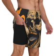 thumbnail image 2 of Balery Grim Coffee Skull Bañador para hombre, shorts de playa de secado rápido con entrepierna y forro de compresión-Small, 2 of 6