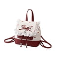 thumbnail image 3 of yuksok Mini Backpack Adjustable Shoulder Straps Portable Student Bag for Outdoor Travel Red, 3 of 9