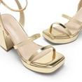thumbnail image 2 of BURUDANI Women's Chunky Platform Heel Open Toe Ankle Strap Strappy Sandals Dress Shoes, 2 of 8