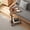 Walnut Brown, variant on YUCHANG C Shaped End Table with groove, 15''L x 12''W x 17~31''H, wood Brown,Vintage Side Couch Table for Living Room, Bedroom