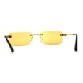 thumbnail image 2 of Art Nouveau Luxury 90s Rimless OG Narrow Rectangle Sunglasses Gold Solid Orange, 2 of 4