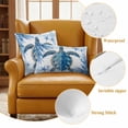 thumbnail image 3 of 2 Pack Outdoor Waterproof Throw Pillow Covers,Summer Ocean Blue Turtle on White Decorative Square Patio Pillowcases for Chair Couch Sofa 16x16in, 3 of 9
