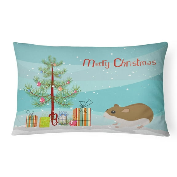 Carolines Treasures CK4450PW1216 Chinese Hamster Merry Christmas Canvas Fabric Decorative Pillow, 12H x16W, multicolor