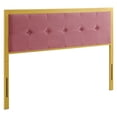thumbnail image 3 of Modway Teagan Tufted Twin Performance Velvet Headboard in Gold Dusty Rose, 3 of 7