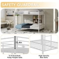 thumbnail image 5 of Harper & Bright Designs Full Size Iron Bunk Bed with Ladder, Full Over Full Metal Bunk Bed Frame with Safety Rails for Bedroom, White, 5 of 11