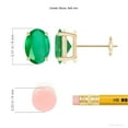 thumbnail image 2 of ANGARA Natural Prong-Set Solitaire Oval 2.2 ct Emerald Stud Earrings in 14K Yellow Gold for Women (Size-8x6mm) | May Birthstone, Anniversary, Jewelry Gift for Women | Natural Emerald Earrings, 2 of 7