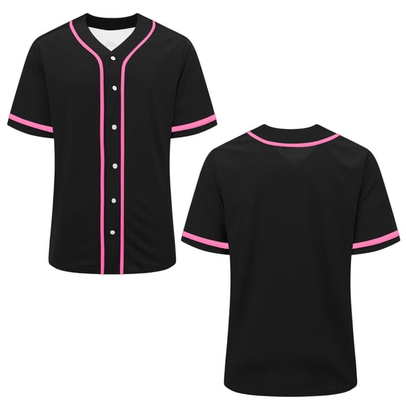 CQONEPT Baseball Jersey Tops for Women Short Sleeve Shirt Button Up Summer Tops Casual Sportswear Athletic Tee Uniform Watermelon Red S