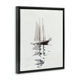 thumbnail image 3 of Stupell Industries Tranquil Sailboat Vessel Floating Lone Ocean Reflection Painting Jet Black Floating Framed Canvas Print Wall Art, Design by Lettered and Lined, 3 of 5
