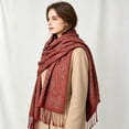 thumbnail image 3 of LUVDA Women's Woven Paisley Shawl Wrap Tassel Cozy for Fall Winter, 3 of 5