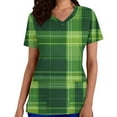 thumbnail image 2 of snilers St Patricks Day Scrubs for Women V Neck Irish Shamrock Print Scrub Tops Soft Nurse Uniform Shirts with Pockets S-5XL, 2 of 6