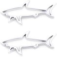 thumbnail image 1 of 2Pc Hollow Fish Shark Emblem Premium Car Badge Sticker Fender Boot Fender Boot Trunk For Chevrolet Camaro Corvette, 1 of 6