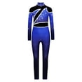 thumbnail image 2 of Hansber Girls Sparkly Long Sleeve Full Body Unitard Gymnastics Leotard Ballet Dance Bodysuit Jumpsuit Blue 10, 2 of 7