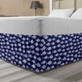 thumbnail image 1 of Blue Nautical Bed Skirt, Monochrome Style Illustration of Fish Floating Horizontally, Elastic Bedskirt Dust Ruffle Wrap Around for Bedding Decor, 4 Sizes, Indigo and Pastel Purple, by Ambesonne, 1 of 2
