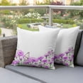 thumbnail image 4 of Spring Farmhouse Pillow Covers 2 Pack Style Plant Flowers Butterfly Purle Pillowcase Waterproof Outdoor Throw Pillow Cover for Patio Garden Square Cushion 20”x20”, 4 of 9