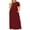 Wine Red, variant on POSESHE Women's Plus Size Short Sleeve Maxi Dress with Pockets，Tunic Swing T-Shirt Dress
