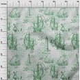 thumbnail image 3 of oneOone Cotton Flex Green Fabric Nautical Prints Dress Material Fabric Print Fabric By The Yard 40 Inch Wide, 3 of 4