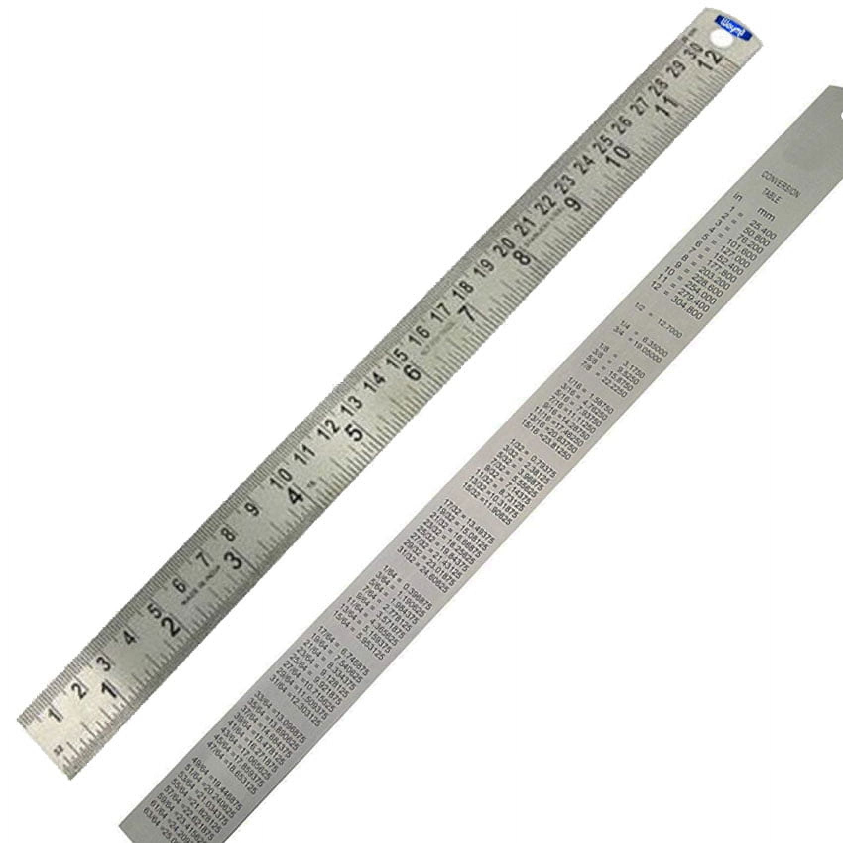 Stainless Steel Ruler and Metal Rule Kit with Conversion Table (Silver, 12  Inch, 6 Inch) 