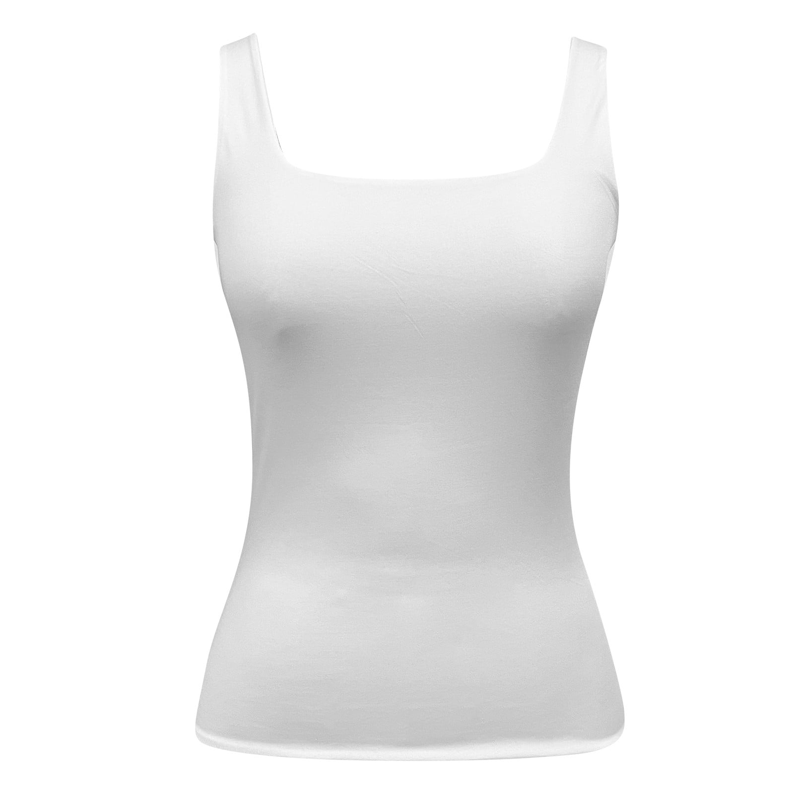 ◆Rest & Recreation◆ SQUARE NECK SLEEVELESS WHITE RR252TP0 Povozer Women's Square Neck Tank Top Sleeveless Double Lined