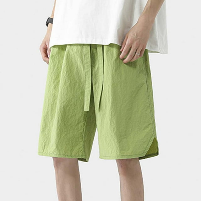 Styesk Mens Shorts Men New Solid Color Casual Fashion Loose Drawstring Exercise Short Pants