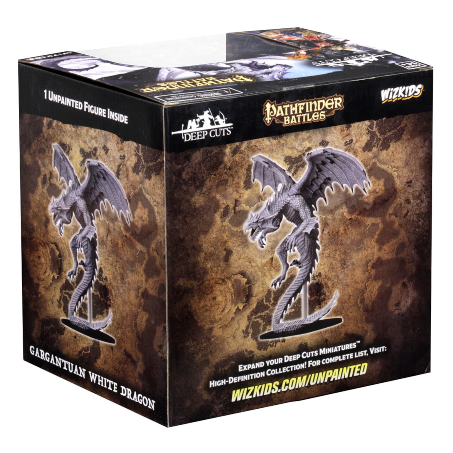 Pathfinder Battles: Gargantuan White Dragon Miniature - Reign Of Winter Pre-Painted Figure