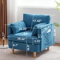 thumbnail image 3 of 29.5 "W Modern Fabric Decorative Chair Armchair Upholstered Reading Chair Single Sofa Casual Club Chair with Solid Wooden Feet and 2 Pillow, for living room, bedroom, bed room, office, corduroy fabric, 3 of 7