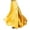 Yellow, variant on Flowy Satin Full Circle Swing Skirt, Elastic Waistband for Stage Show Practice, Casual Wear, Halloween Belly Dance Tribal Performance