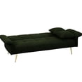 thumbnail image 5 of Green futon sofa bed, breathable teddy velvet - Ideal for studios, making the most of limited space, 5 of 6