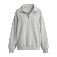 thumbnail image 3 of HomeDM Girls Long Sleeve Sweatshirts Quarter Zip Mock Neck Pullover Tops Fall Casual, 3 of 10
