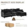 thumbnail image 2 of Lovableguy 108'' L Shaped Modular Sectional Sofa,Comfy Chenille 3 Seater Cloud Couch with Movable Ottoman and Deep Seat,Throw Pillows,for Living Room,Apartment,Black, 2 of 7