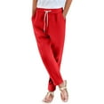 thumbnail image 4 of Audhol Drawstring Pants Women, Women's Lightweight Sports Sweatpants for Autumn and Winter Comfy Work Pants Women Red S, 4 of 8