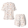 thumbnail image 6 of "Wukai Maple Leaves Women's Pajama Set - Short-Sleeve Top and Shorts with Elastic Waistband and Pockets for Loungewear, Yoga, and Casual Wear-XX-Large, 6 of 8