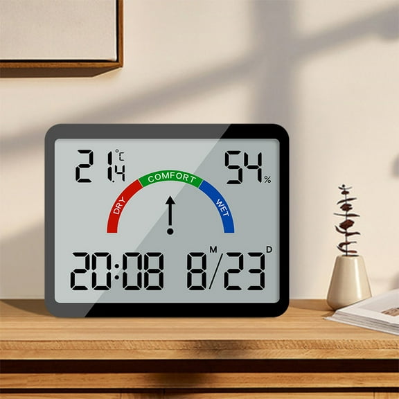 Thin Electronic Clock,Digital Clock,Wall Mounted LCD,Small Alarm Clock,Multifunctional Temperature,6.3-inch LED Display,5 Modes,Brightness Adjustment,Night Mode,USB/Battery Powered,Voice Control