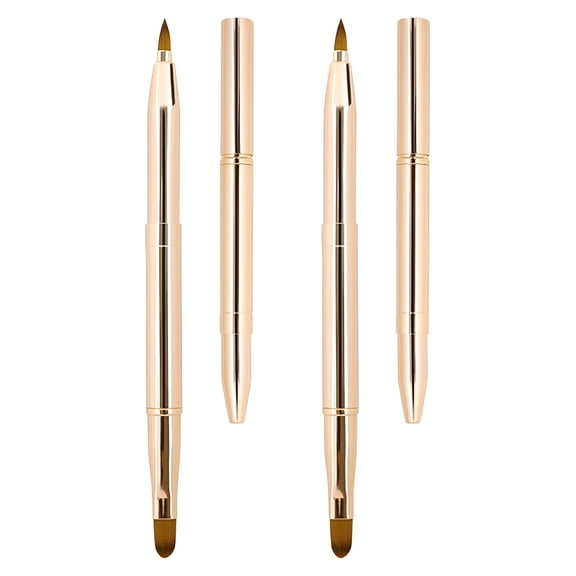 RAGUPEL [2 Pack] Lip Brush for Lipstick, Retractable Lip Brushes, Dual-ended Makeup Brush for Lipstick Lip Gloss, Include Lid