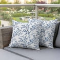 thumbnail image 3 of Outdoor Pillow Covers Pack of 2, Watercolors Blue Flowers Waterproof Throw Pillowcase Cushion Cases, Retro Floral Art Decorative Pillow Cover for Couch Sofa Home Bed Patio, 3 of 9
