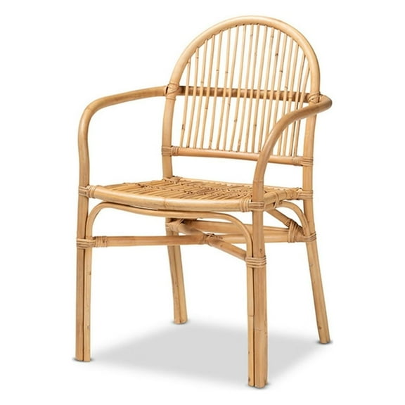 Baxton Studio Tugera Modern Bohemian Natural Brown Rattan Dining Chair