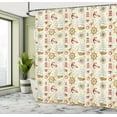 thumbnail image 5 of Ambesonne Nautical Shower Curtain, Lighthouse Ship Trip, 69"Wx75"L, Beige Red, 5 of 5