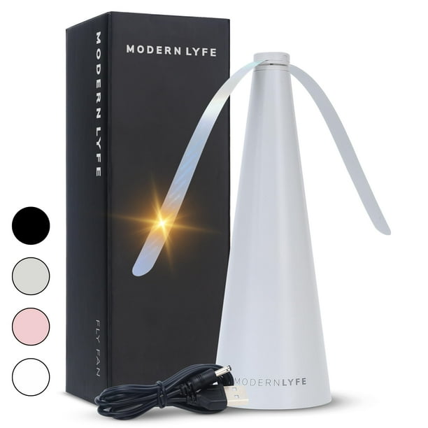 Abanicos para moscas para mesas - Funciona con pilas USB o AA - Matamoscas para cenar al aire libre o comida en fiestas, restaurantes, mesa al aire libre, girador de moscas, mantiene alejadas a las mo