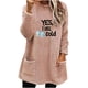 thumbnail image 2 of Heisall Womens Autumn Winter Fleece Sweatshirts Round Neck Letter Print Pocket Long Sleeve Thickened Warm Casual Daily Wear, 2 of 4