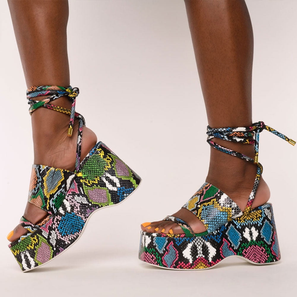 SaraIris Chunky Platform Sandals Wedges Heels High Heeled Shoes For ...