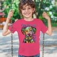 thumbnail image 3 of Tee Hunt Dean Russo Dalmatian Luv Colorful Dog Youth T-Shirt Neon Puppy Kids, Pink, Small, 3 of 5