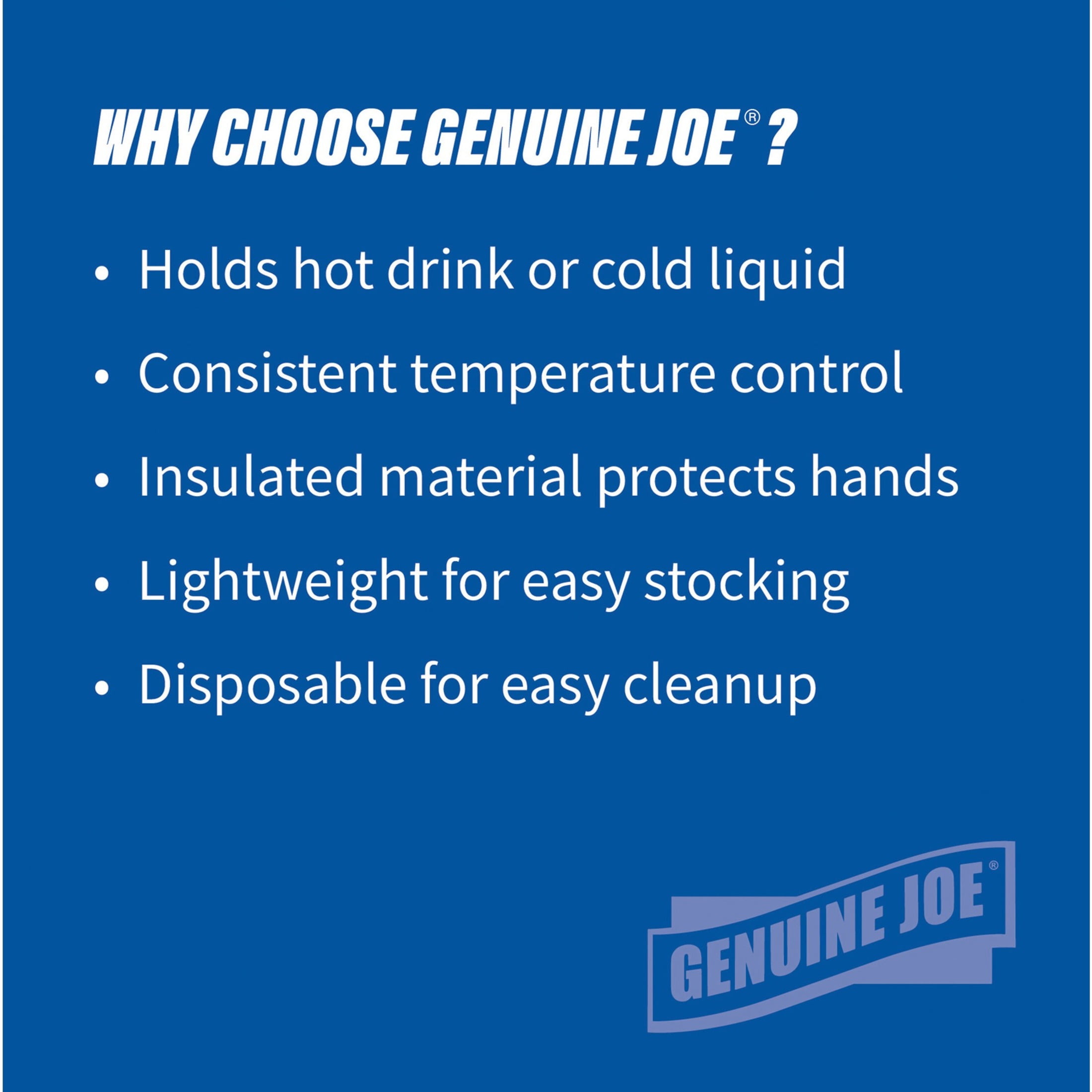 Genuine Joe, GJO25250, Styrofoam Cup, 500 / Carton, White, 20 fl oz